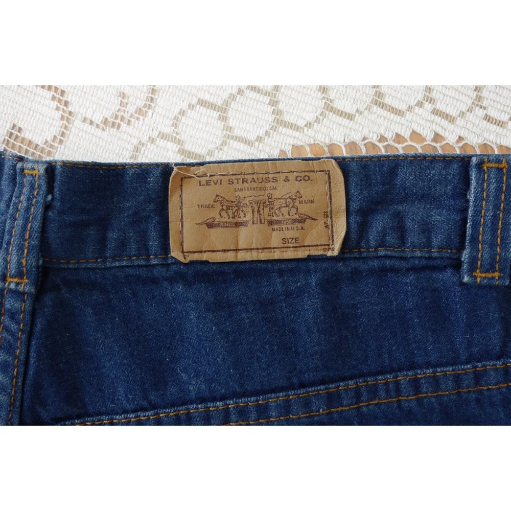 Vtg 70s Levi's Orange Tab Blue High Waist Straight Wide Leg Jeans 29 30 8 10 - Picture 4 of 10